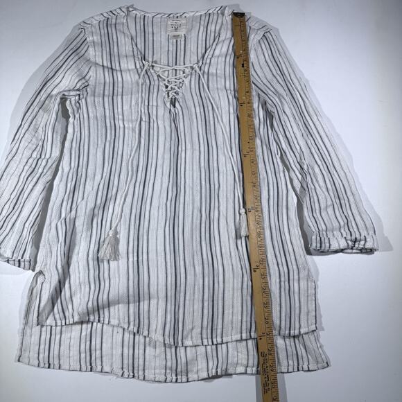 Billabong Striped Lace Up Tunic Cover Up Women’s Small Beach Boho Top - Picture 6 of 8